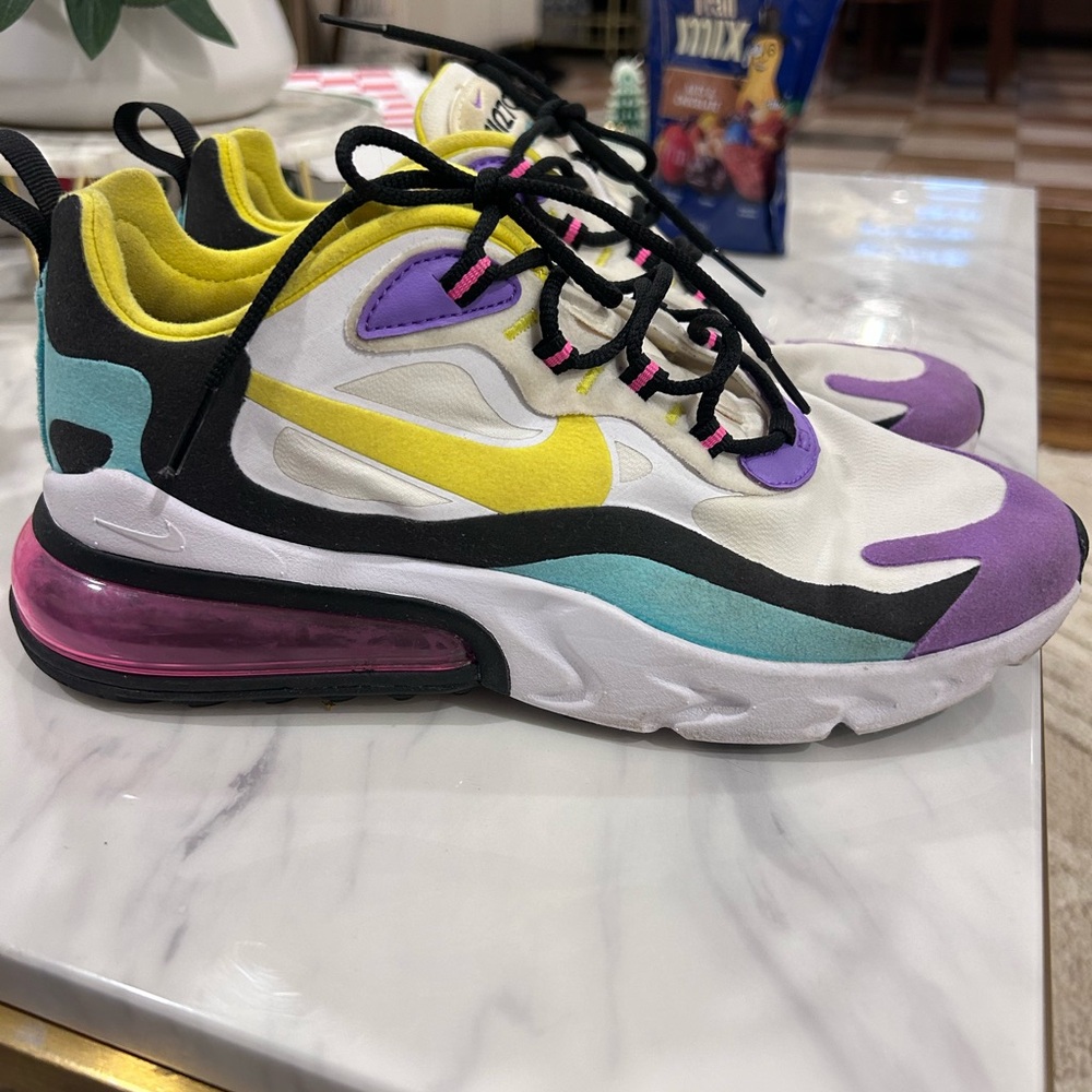 Nike Air Max with Purple, Yellow, and Teal Accents